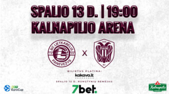 EuroCup rungtynės: Panevėžio „Lietkabelis“ – Salonikų „PAOK“